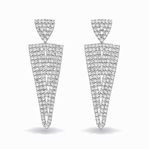 Anthropologie Jewelry - ⚜️ Luxury Silver Crystal Drop Earrings